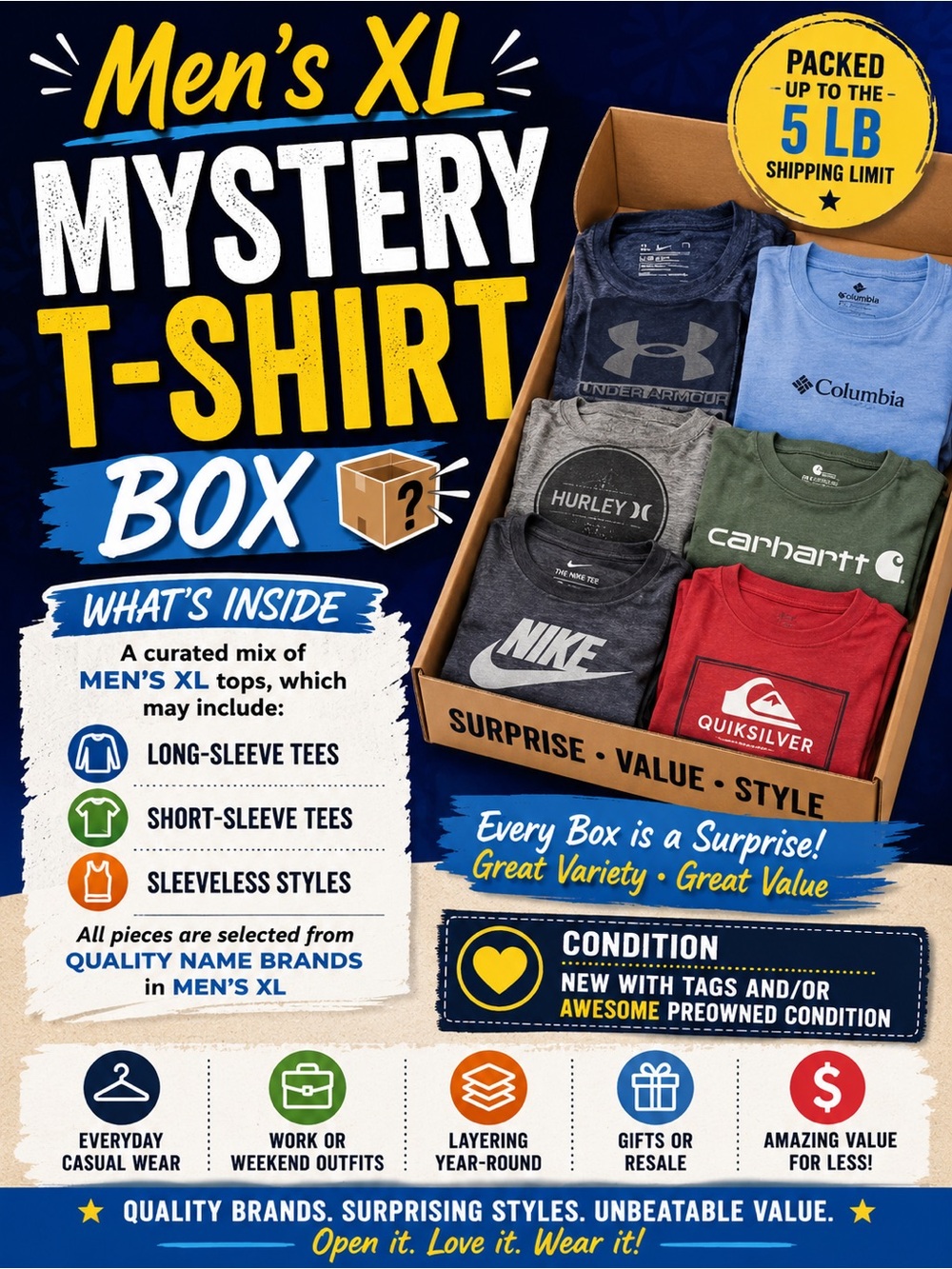 Men's XL Mystery T-Shirt Box